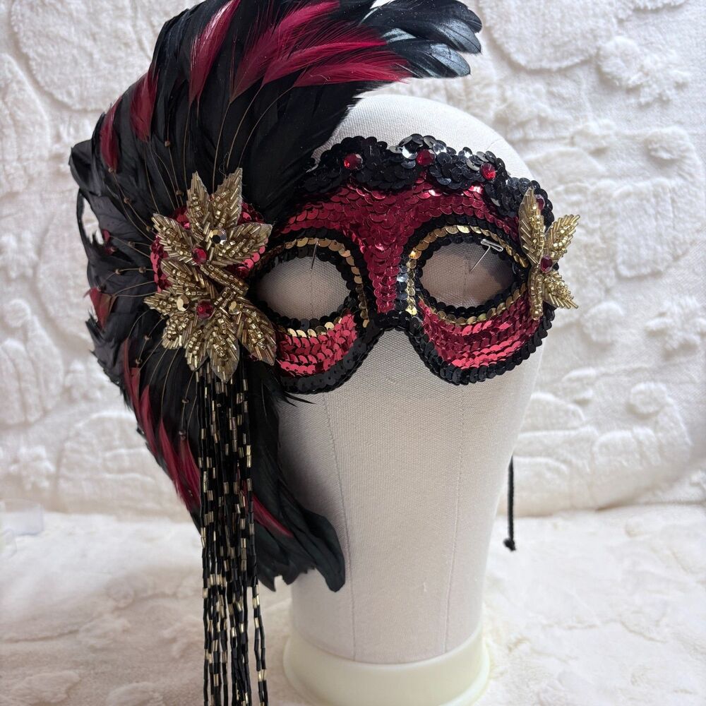 Handmade Designer Masquerade Mask Gypsy Renaissance Wearable Art - Picture 11 of 11